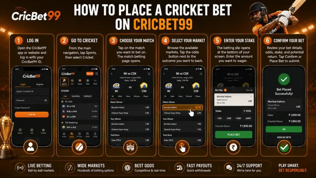 How to Place a Cricket Bet on CricBet99