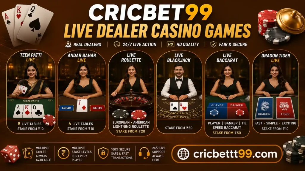 CricBet99 Live Dealer Casino Games