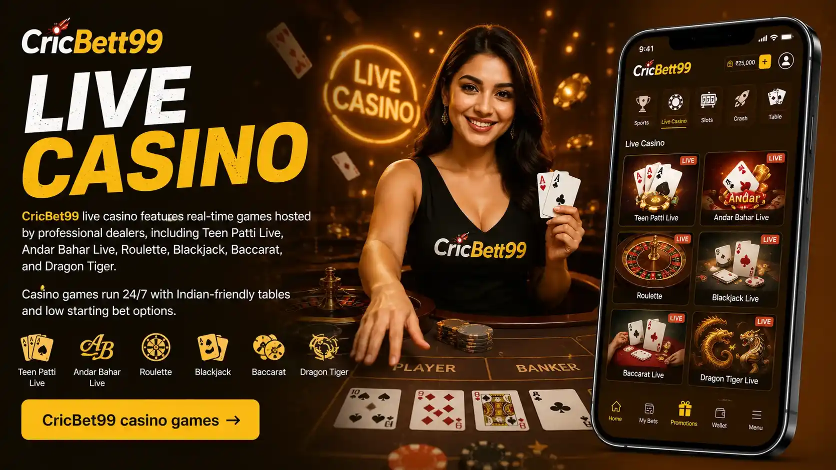 CricBet99 live casino games