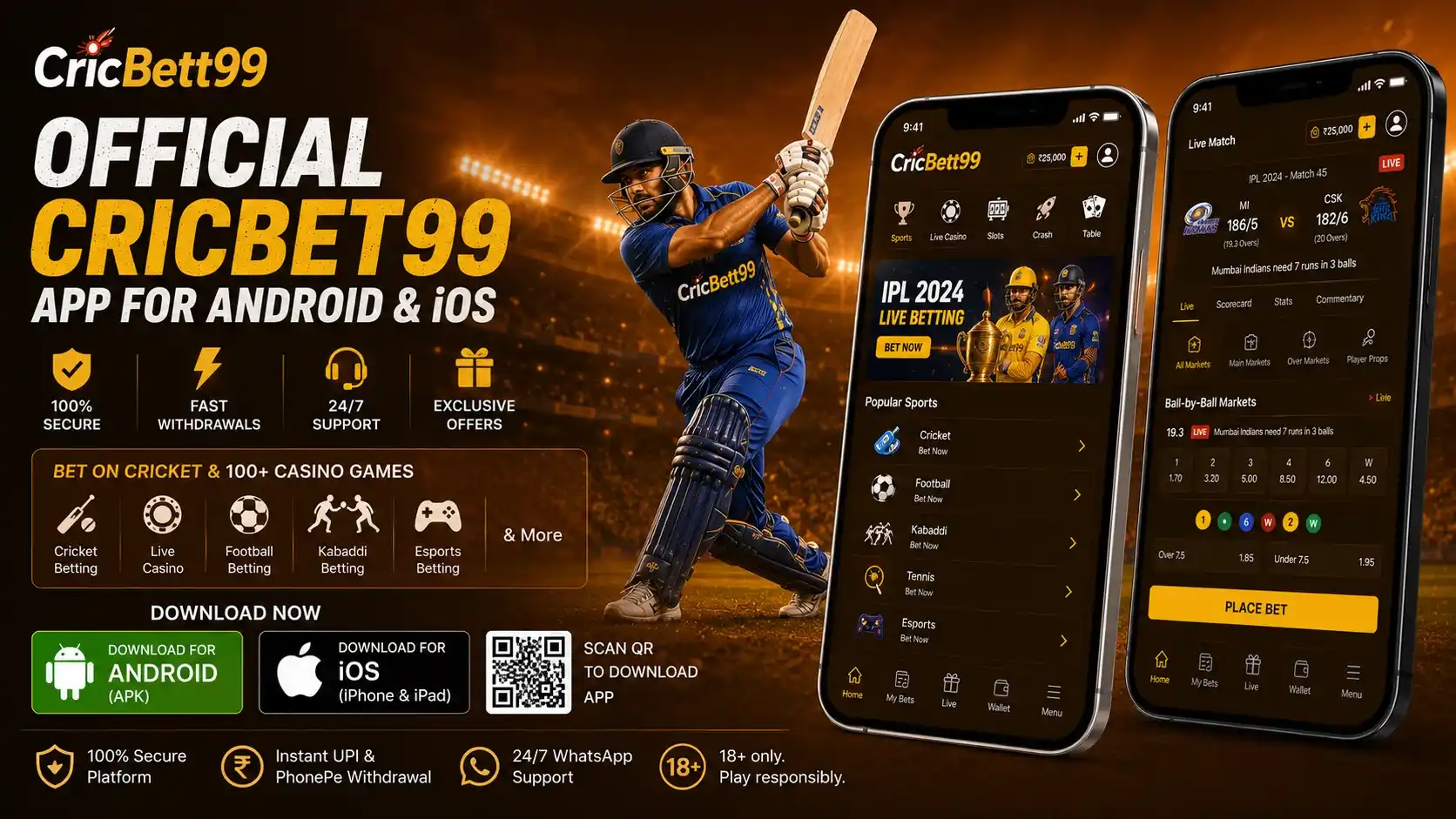Official CricBet99 App for Android and iOS