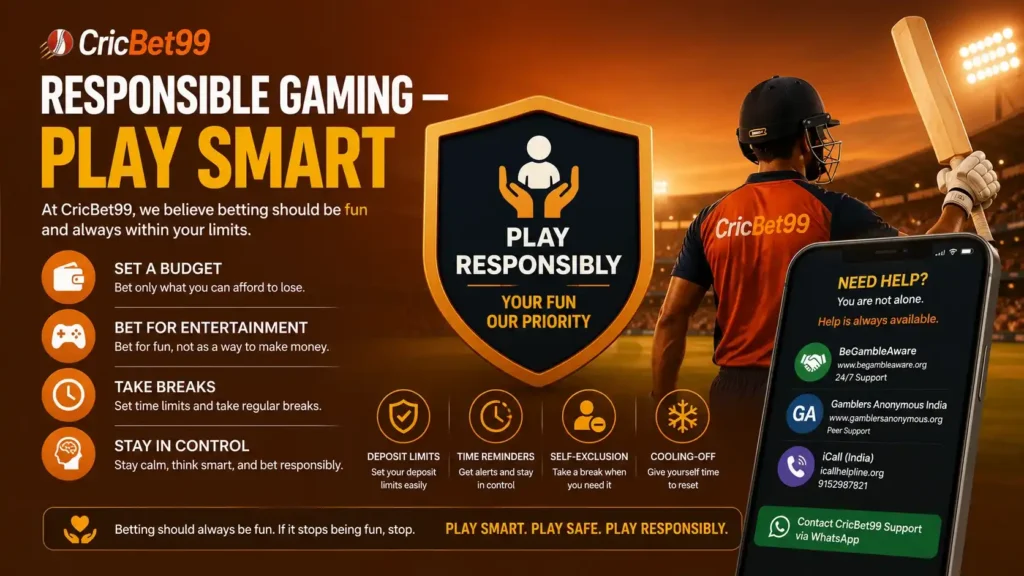Responsible Gaming — Play Smart on CricBet99